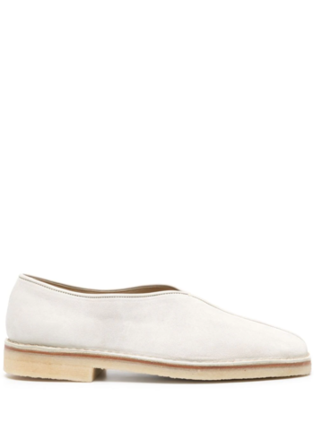 LEMAIRE piped crepe slippers light pelican grey
