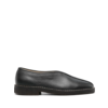 LEMAIRE PIPED CREPE SLIPPERS BLACK