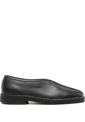 LEMAIRE piped crepe slippers black