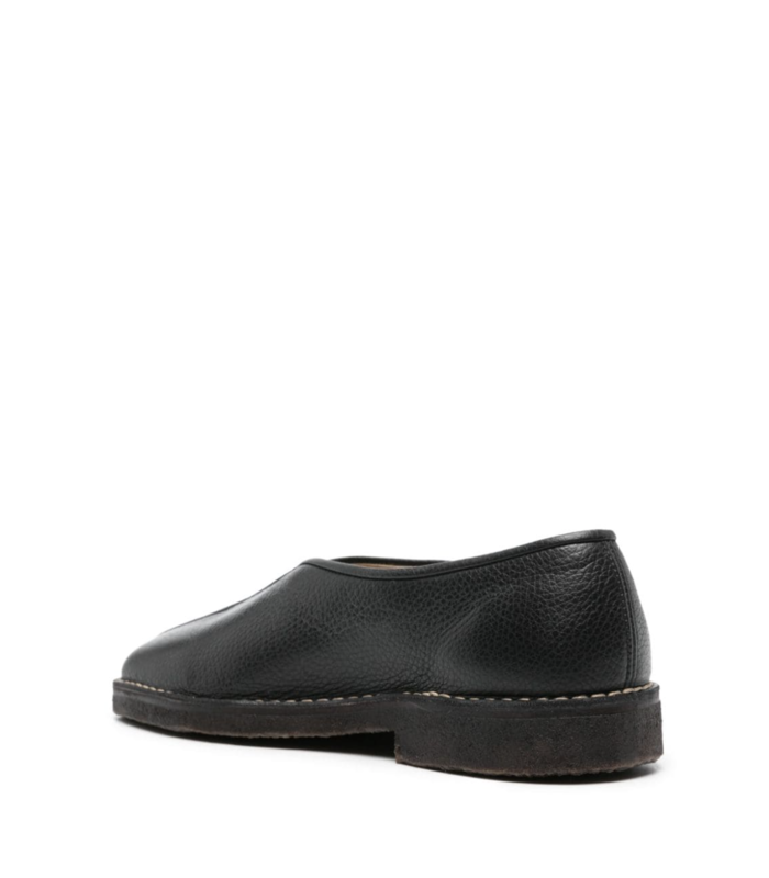 PIPED CREPE SLIPPERS BLACK