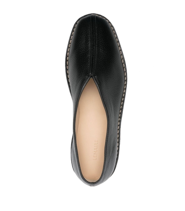 PIPED CREPE SLIPPERS BLACK
