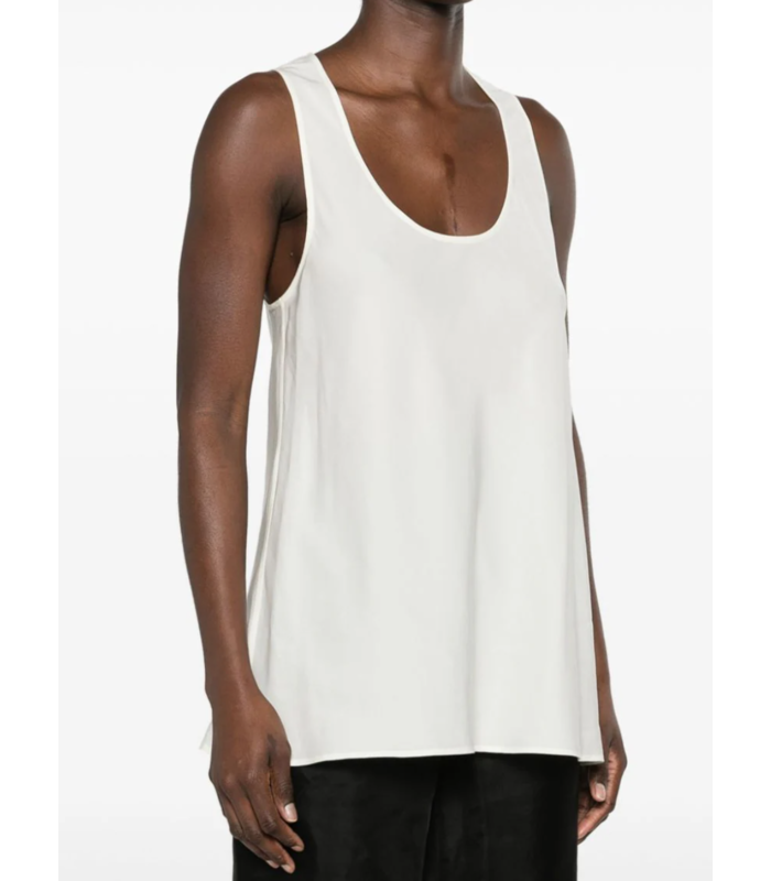 BIAS CUT TANK TOP WHITE ASPARAGUS