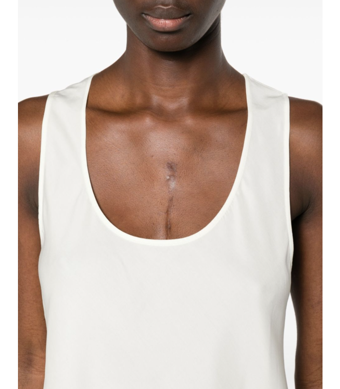 BIAS CUT TANK TOP WHITE ASPARAGUS