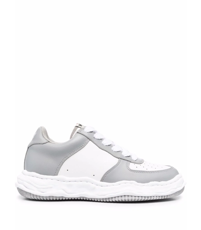 WAYNE ORIGINAL SOLE COW LEATHER LOW TOP SNEAKER GREY/WHITE