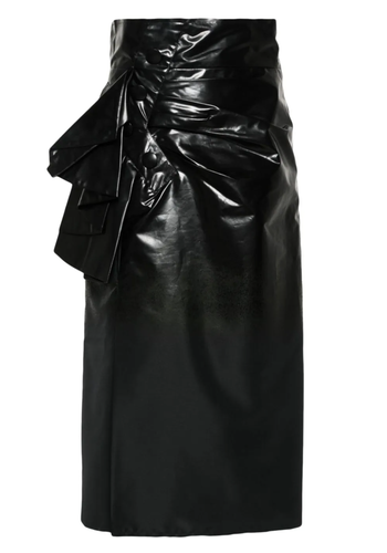 MAISON MARGIELA midi skirt sprayed rubber black