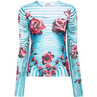 FLOWER BODY MORPHING JERSEY LONGSLEEVE BLUE/RED/WHITE