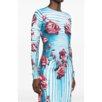 FLOWER BODY MORPHING JERSEY LONGSLEEVE BLUE/RED/WHITE