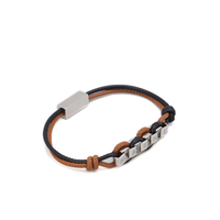 bracelet metal logo brown/black