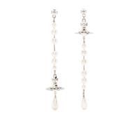 VIVIENNE WESTWOOD BROKEN PEARL EARRINGS PLATINUM/PEARL