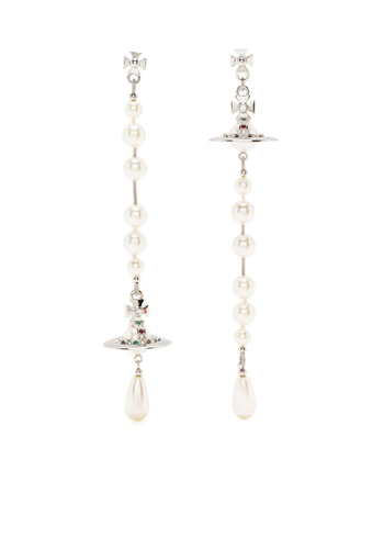 VIVIENNE WESTWOOD broken pearl earrings platinum/pearl