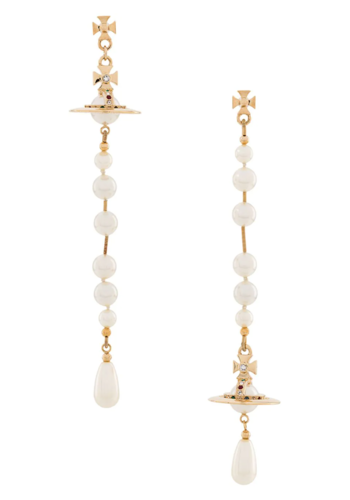 VIVIENNE WESTWOOD broken pearl earrings gold/pearl