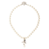 VIVIENNE WESTWOOD ONE ROW PEARL DROP CHOKER PLATINUM/PEARL