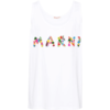 MARNI TANK TOP FLORAL LOGO WHITE