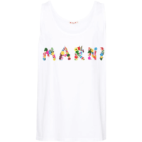 TANK TOP FLORAL LOGO WHITE