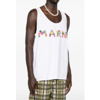 TANK TOP FLORAL LOGO WHITE