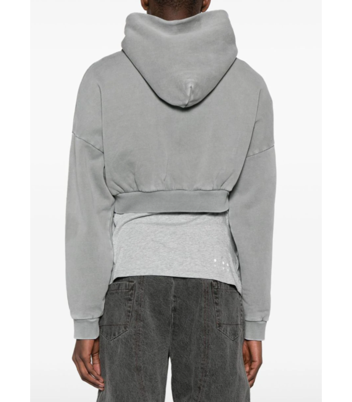 CROPPED HEAVY HOOD WASHED RHINO