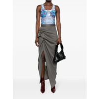 LONG SIDE PANTHER SKIRT - GREY