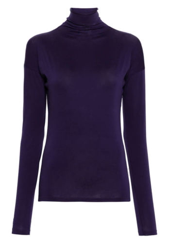 LEMAIRE second skin high neck t-shirt purple iris