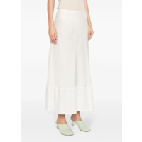 BIAS CUT LONG SKIRT WHITE ASPARAGUS