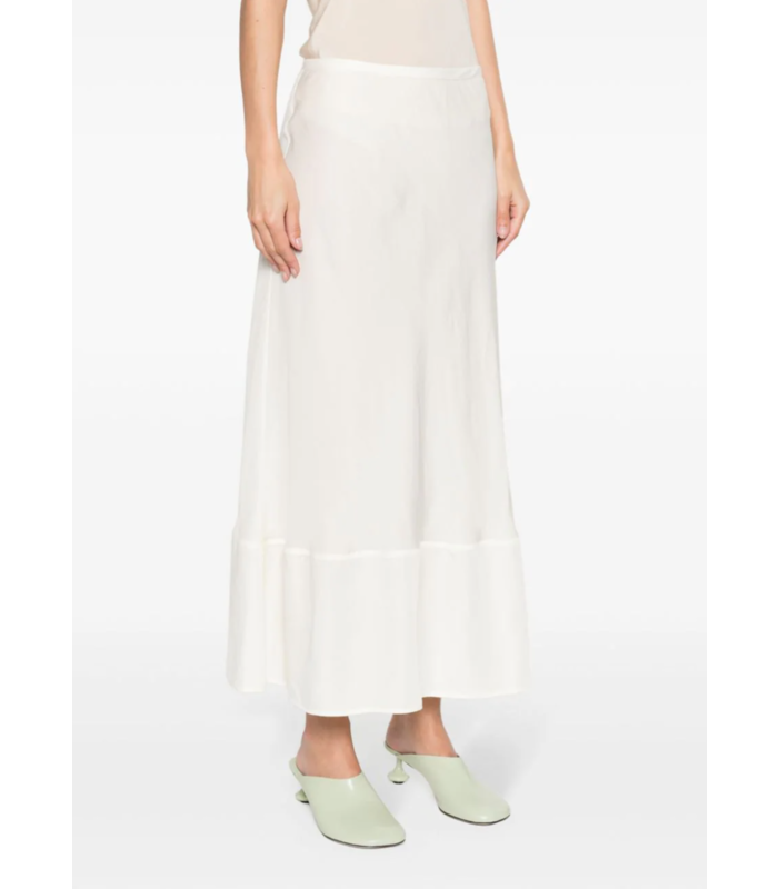 BIAS CUT LONG SKIRT WHITE ASPARAGUS