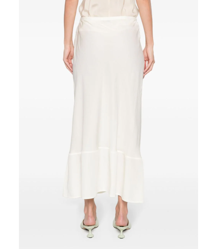 BIAS CUT LONG SKIRT WHITE ASPARAGUS