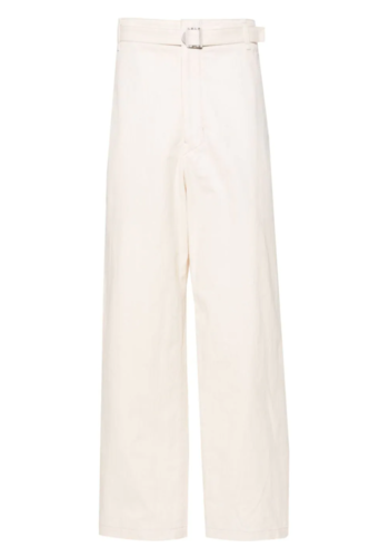 LEMAIRE seamless belted pants pale ecru