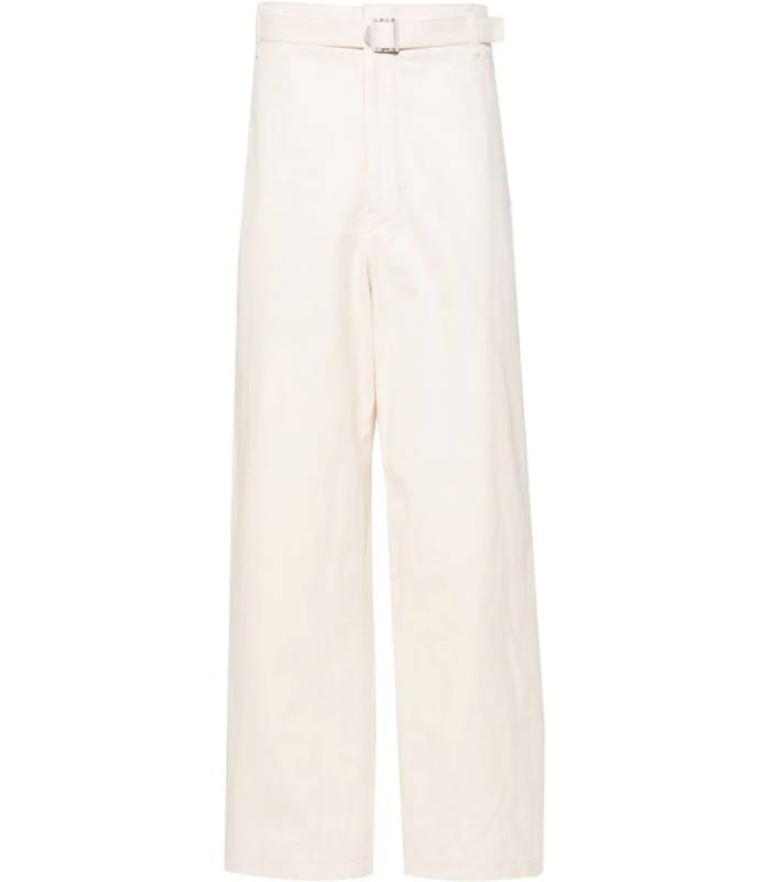 SEAMLESS BELTED PANTS PALE ECRU