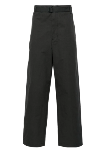 LEMAIRE seamless belted pants anthracite brown