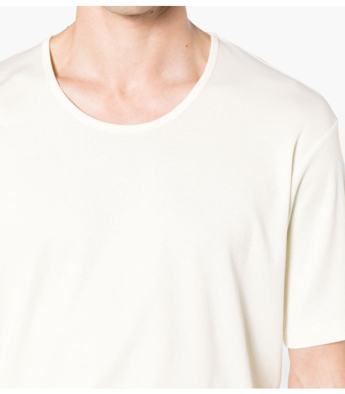 RIB U NECK TSHIRT LEMON GLAZE