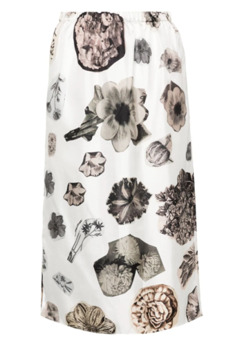 MARNI floral grey skirt white