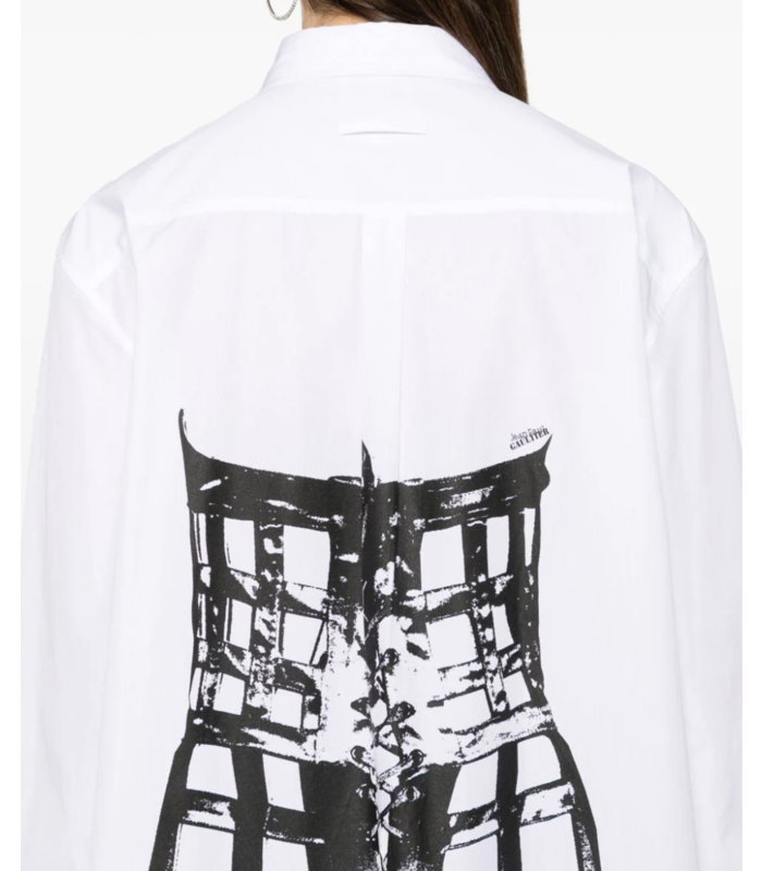 CAGE TOMPE L'ŒIL POPELINE SHIRT WHITE