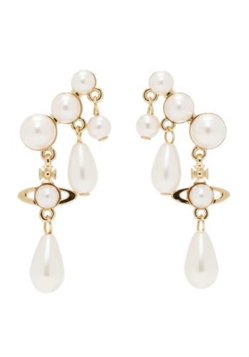 VIVIENNE WESTWOOD marybeth earrings gold/creamrose