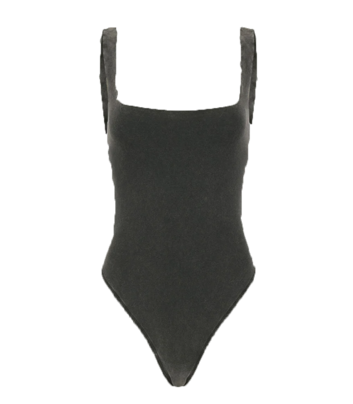 SQUARE NECK BODYSUIT WASHED BLACK