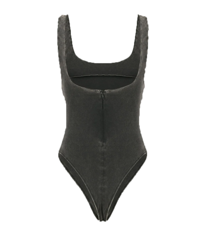 SQUARE NECK BODYSUIT WASHED BLACK