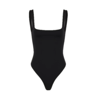 SQUARE NECK BODYSUIT SOOT