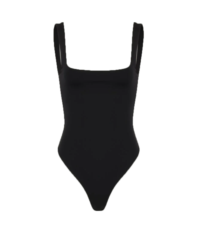 SQUARE NECK BODYSUIT SOOT