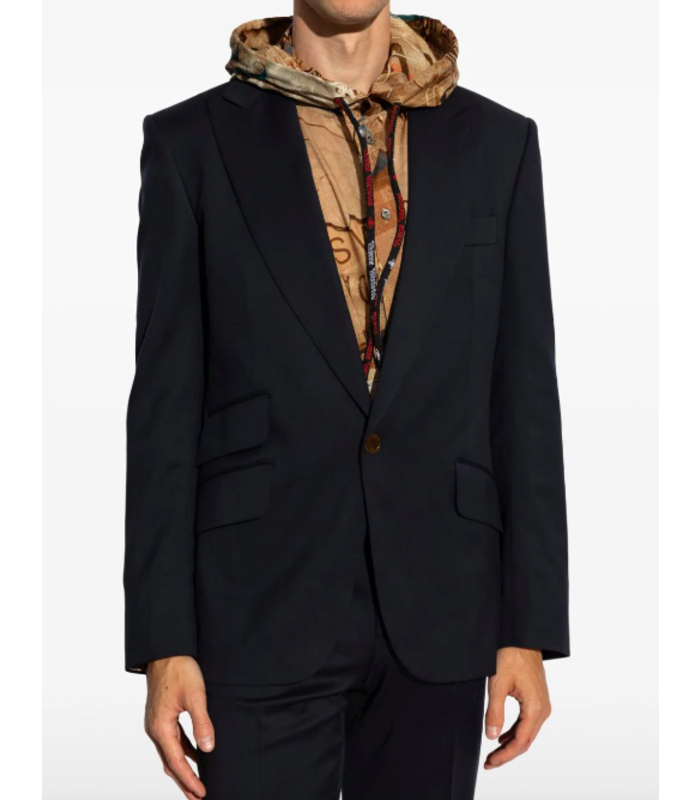 ONE BUTTON JACKET NAVY