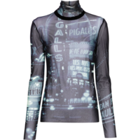 MESH TOP LONGSLEEVE PRINTED "PIGALLE" NAVY/LIGHTBLUE