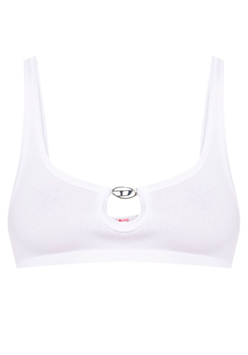 DIESEL ufsb-oval-d-rib bralette white