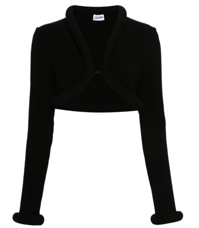 JERSEY VISCOSE CARDIGAN WITH FOAM DETAIL BLACK