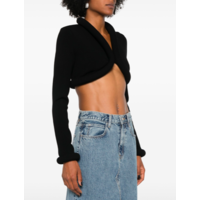 JERSEY VISCOSE CARDIGAN WITH FOAM DETAIL BLACK