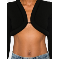 JERSEY VISCOSE CARDIGAN WITH FOAM DETAIL BLACK