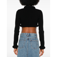 JERSEY VISCOSE CARDIGAN WITH FOAM DETAIL BLACK