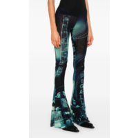 MESH FLARE TROUSER PRINTED "PIGALLE" NAVY/LIGHTBLUE