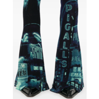 MESH FLARE TROUSER PRINTED "PIGALLE" NAVY/LIGHTBLUE