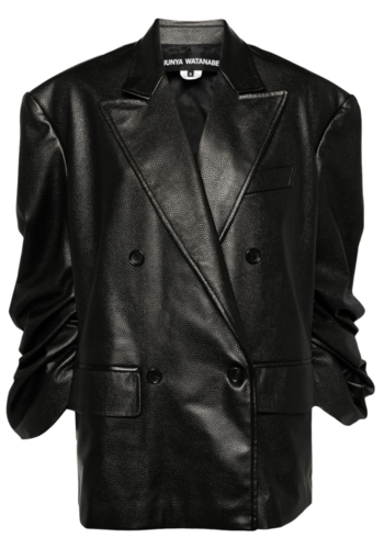 JUNYA WATANABE oversized faux leather jacket black