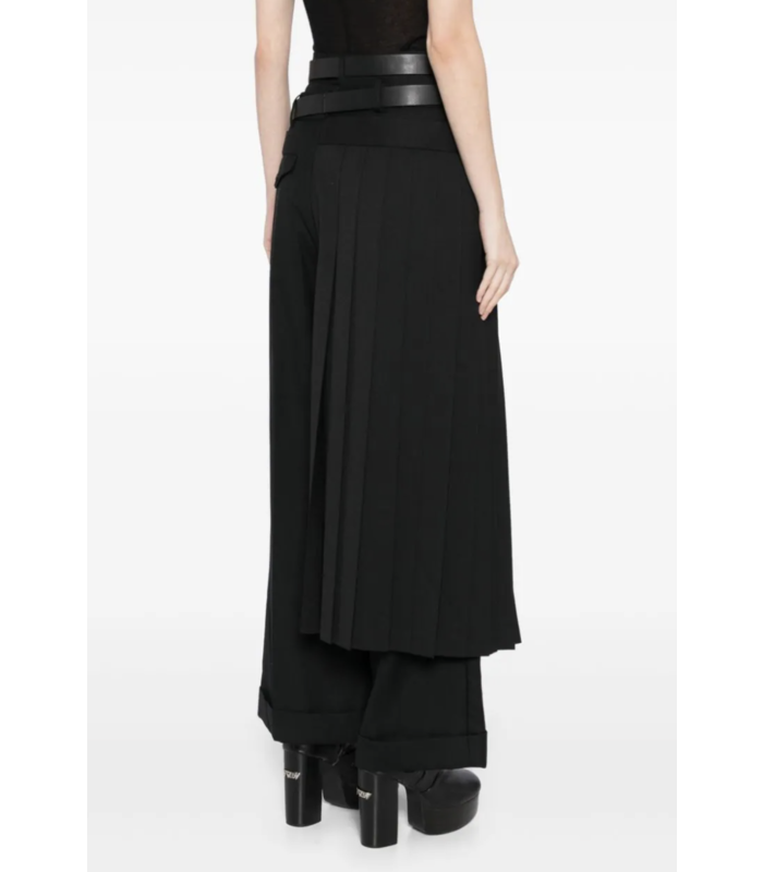 PLEATED SKIRT TROUSERS BLACK