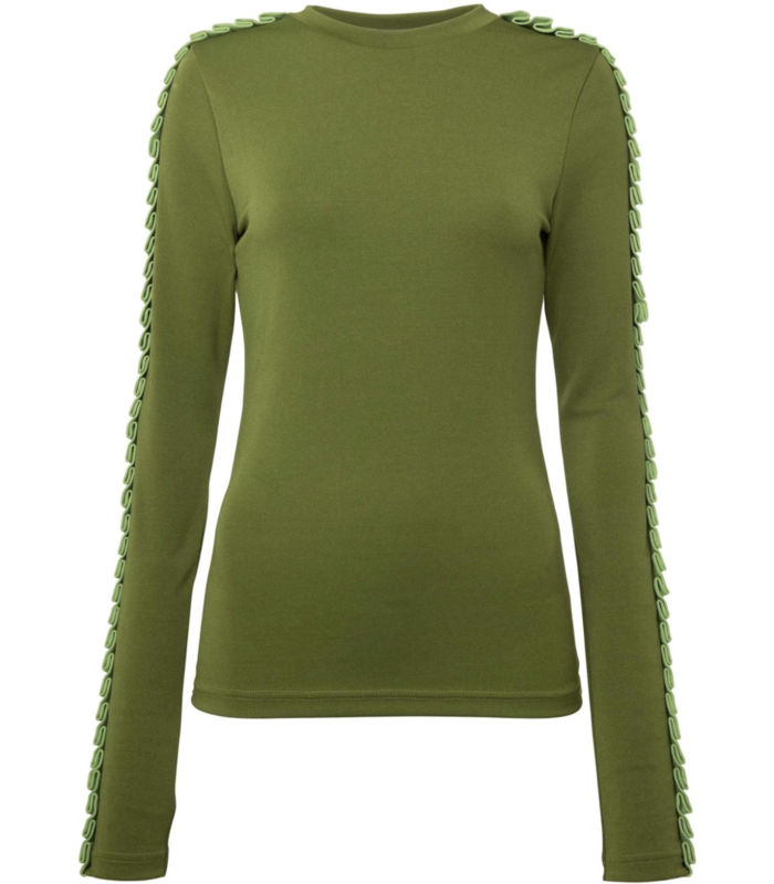 Pleated Trim LS Underpinning Green