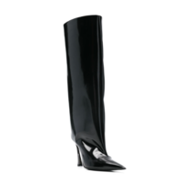 KNEE BOOT BRUSHED CALF BLACK/GUNMETAL HEEL