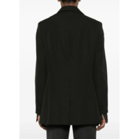 DOUBLE BREASTED SHORT COAT BLACK PINSTRIPE